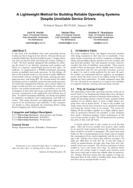 Lightweight Method for Building Reliable Operating Systems