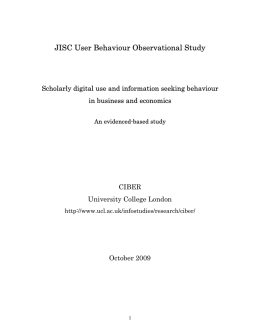 JISC User Behaviour Observational Study - CIBER