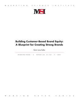 Building Customer-Based Brand Equity: A Blueprint for Creating