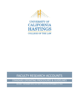 faculty research accounts - UC Hastings College of the Law