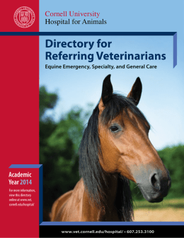 Directory for Referring Veterinarians