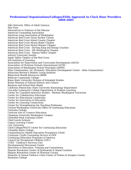 Professional Organizations/Colleges/ESDs Approved As Clock Hour