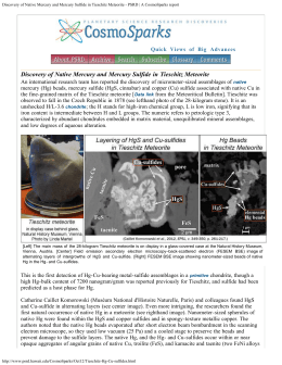 Discovery of Native Mercury and Mercury Sulfide in Tieschitz