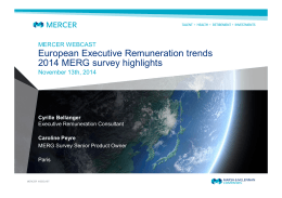 European Executive Remuneration trends 2014 MERG