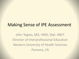 Making Sense of IPE Assessment