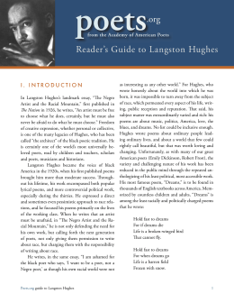 the Langston Hughes reading guide