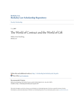 The World of Contract and the World of Gift