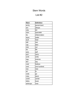 Stem Words List #2