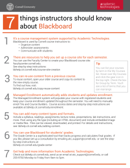 things instructors should know about Blackboard