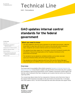 Technical Line: GAO updates standards for internal control in
