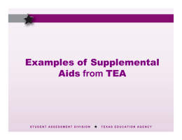 2009-2010 Supplemental Aids from TEA