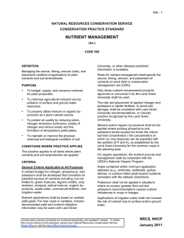 NRCS 590 Nutrient Management Standard