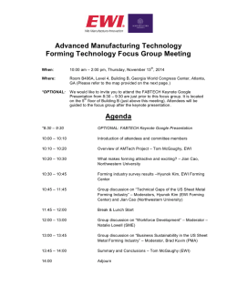 Advanced Manufacturing Technology Forming Technology Focus
