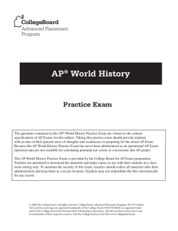AP® World History - The Salesian High School Library