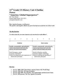 11th Grade US History Unit 4 Outline