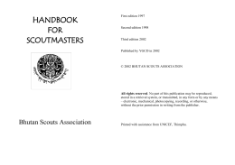 Handbook for Scoutmasters - Bhutan Scouts Association
