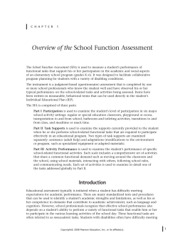 Overview of the School Function Assessment