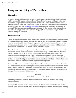 Enzyme Activity Of Peroxidase