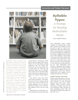 Syllable Types