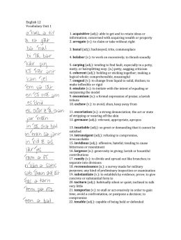 Vocabulary Unit 1