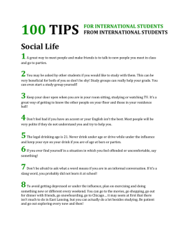 100 TIPS - Office for International Students and Scholars