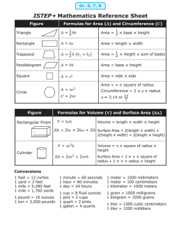 Math Reference Sheet