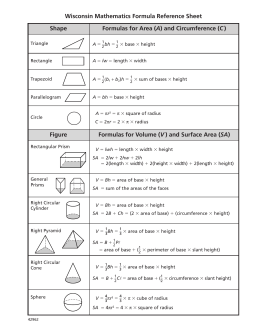 formula sheet - Spokane Public Schools