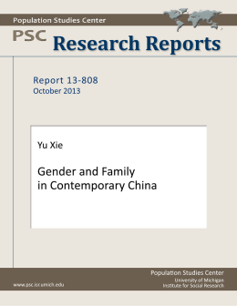 Gender and Family in Contemporary China