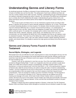Understanding Genres and Literary Forms