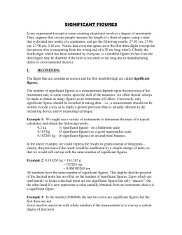 Significant Figures - Ryerson Department of Physics