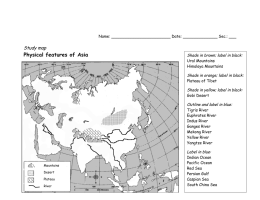 asia physical features study map