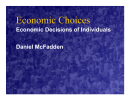Economic Choices - Econometrics Laboratory, UC Berkeley