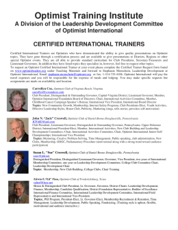 Optimist Training Institute