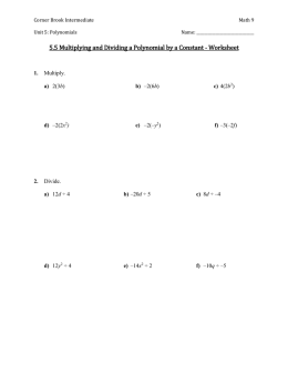 5.5 Multiplying and Dividing a Polynomial by a Constant