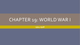 Chapter 19 WW I Notes