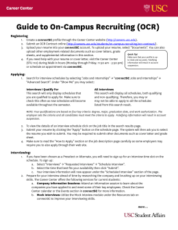 Guide to On-Campus Recruiting (OCR)