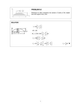 1 tigt PROBLEM 5.3 Determine by direct integration The moment ed