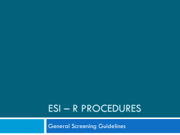 ESI – R Procedures - Early Childhood Educators