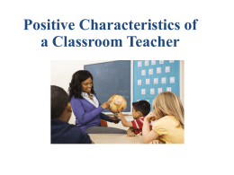 PPT Positive Characteristics of a Classroom Teacher