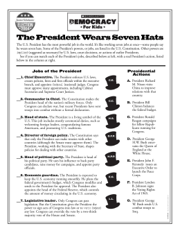 The President Wears Seven Hats