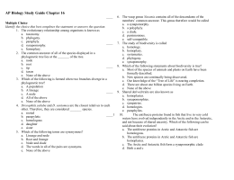 AP Biology Study Guide Chapter 16