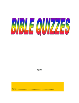 Children`s Bible Quizzes (ages 7 and up)