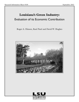 Louisiana`s Green Industry: Evaluation of its