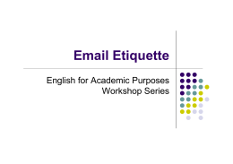 Email Etiquette PowerPoint Slides - English for Academic Purposes