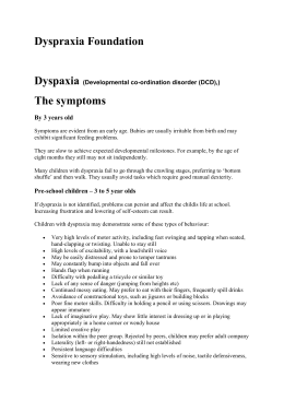 Dyspraxia Foundation The symptoms