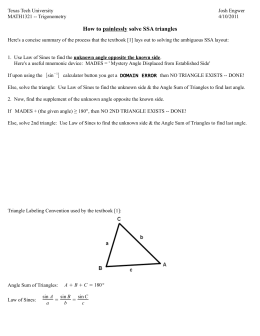 How to painlessly solve SSA triangles - MyWeb