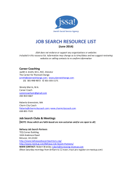 JOB SEARCH RESOURCE LIST - JSSA