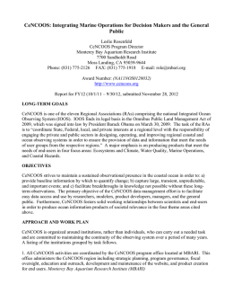 CeNCOOS - National Oceanographic Partnership Program