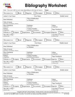 Bibliography Worksheet