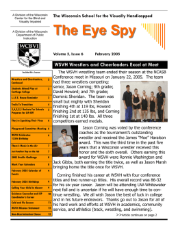 2005 02 Eye Spy Vol 5 Issue 6 - Wisconsin Center for the Blind